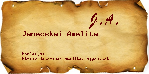Janecskai Amelita névjegykártya